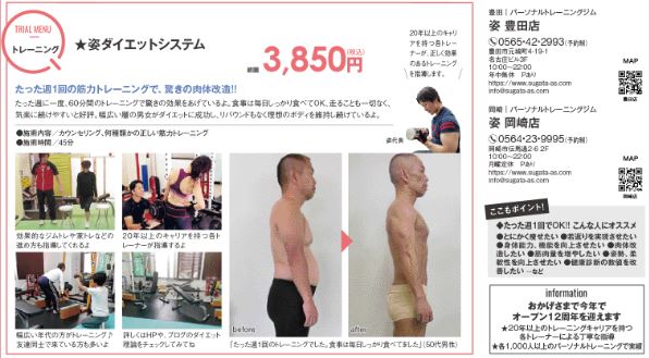 キャプチャ パーソナルトレーニング姿 掲載履歴